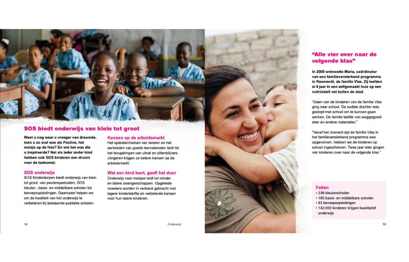 SOS Kinderdorpen nalatenschap brochure, concept en copy door Sabrina Langerak.